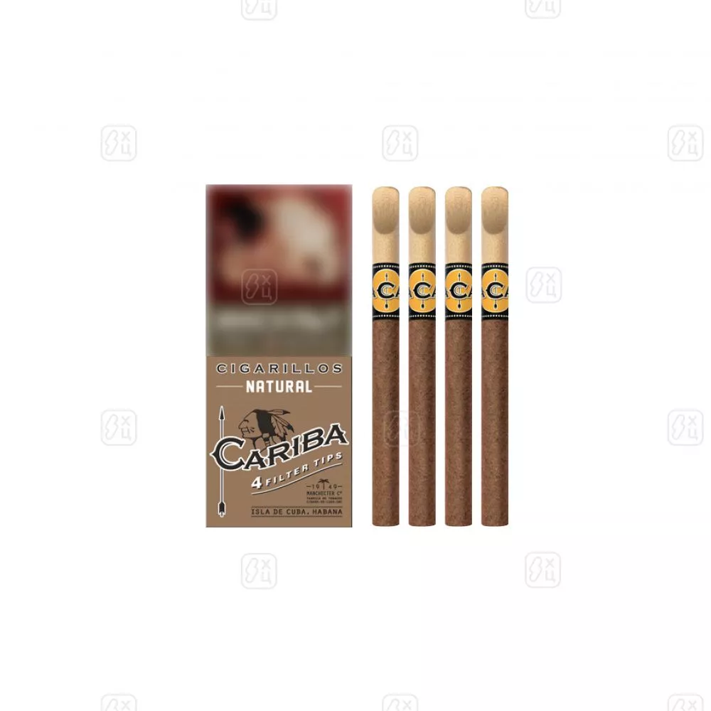 8_Сигариллы_c_деревянным_мундштуком_CARIBA_Natural_пачка_4шт_