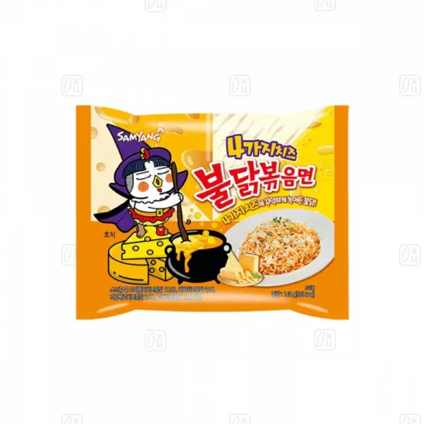 Лапша Samyang Hot Chicken Flavor Ramen CHEESE со вкусом острой курицы и сыра 4 СЫРА 145гр.